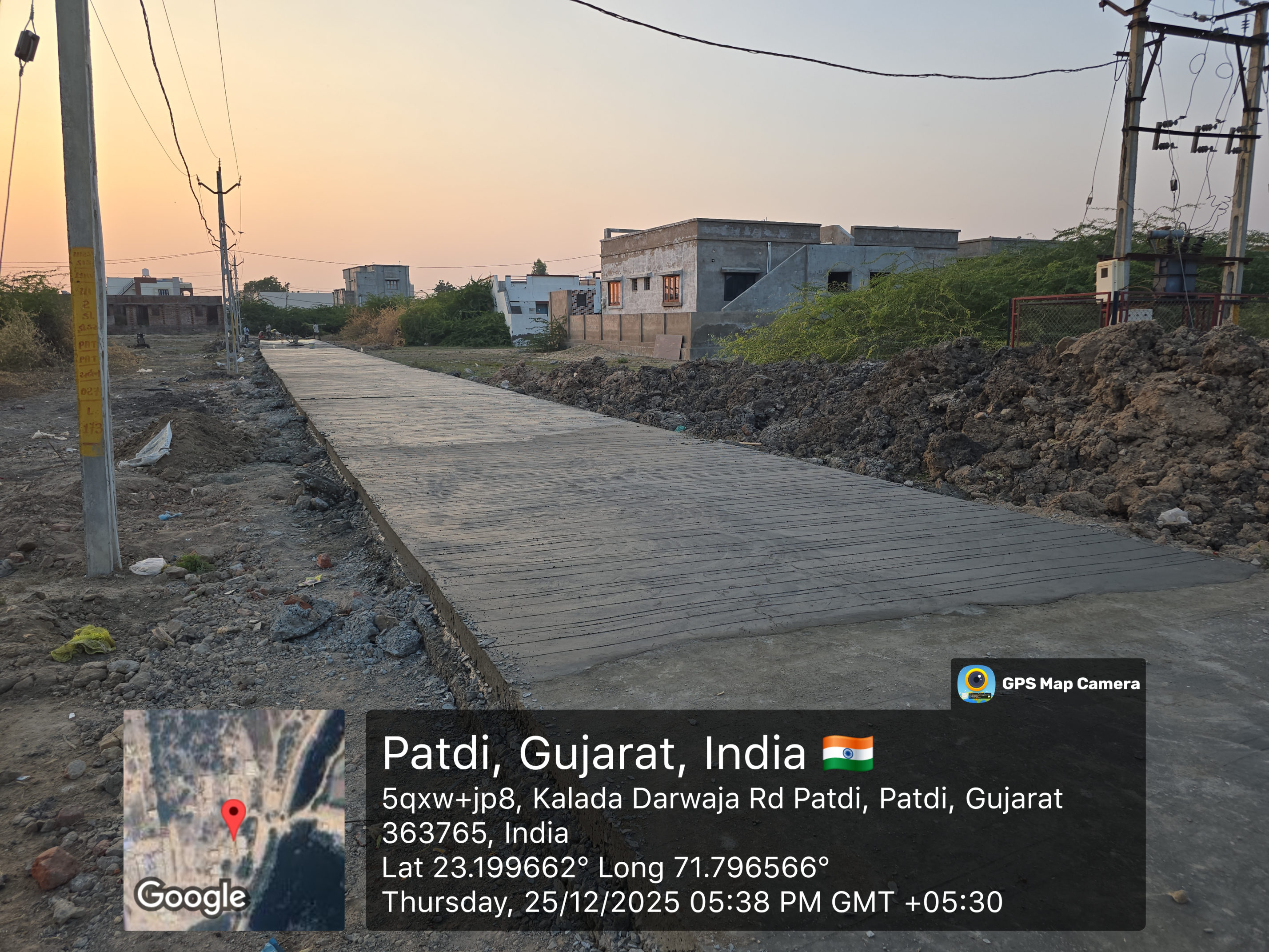 Construction of RCC Road at Becharaji State Highway under Patdi Nagarpalika